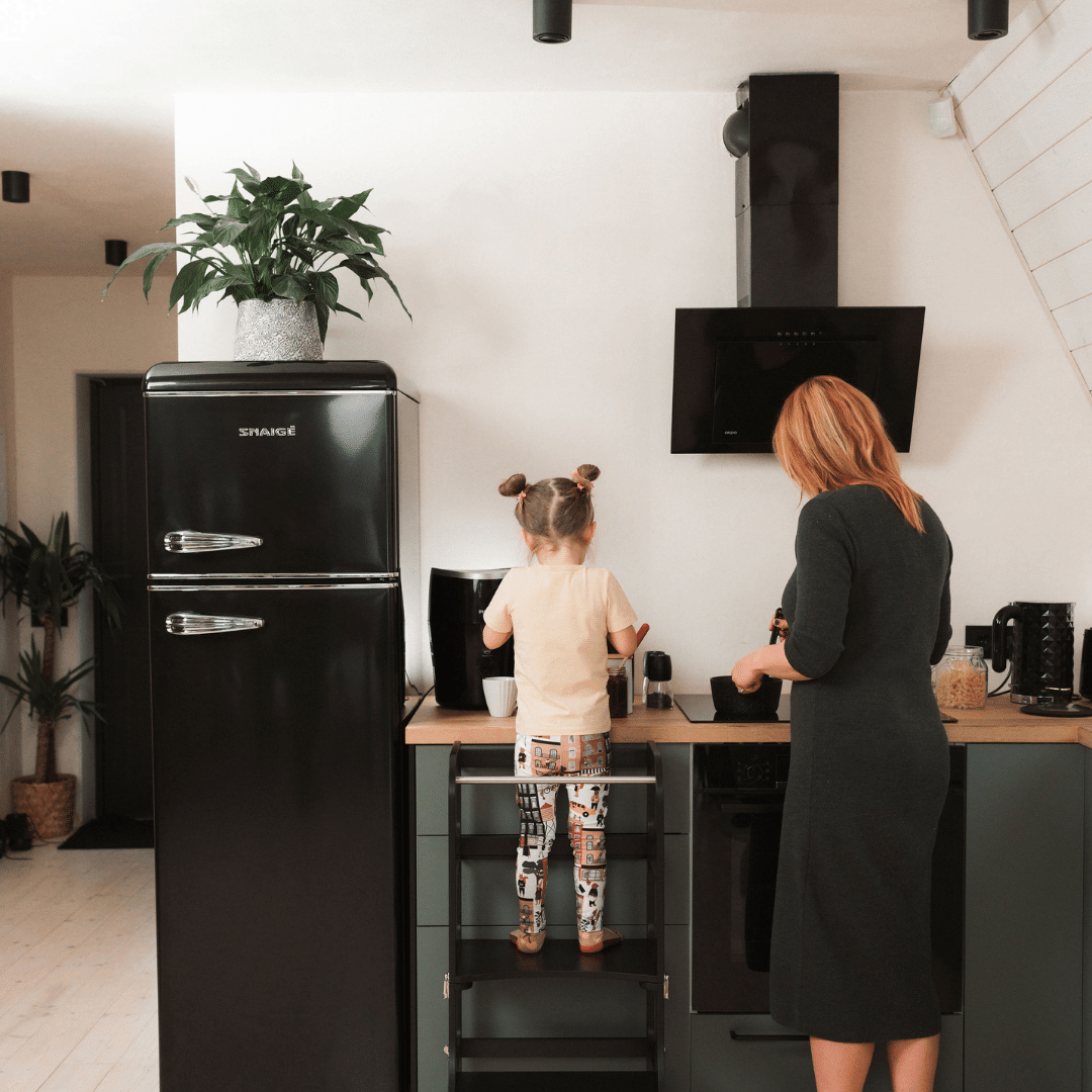 STEP'n'SIT® Convertible 2-in-1 Helper Tower/Table With Support Legs - Black