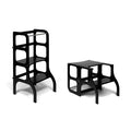 STEP'n'SIT® Convertible 2-in-1 Helper Tower/Table With Support Legs - Black