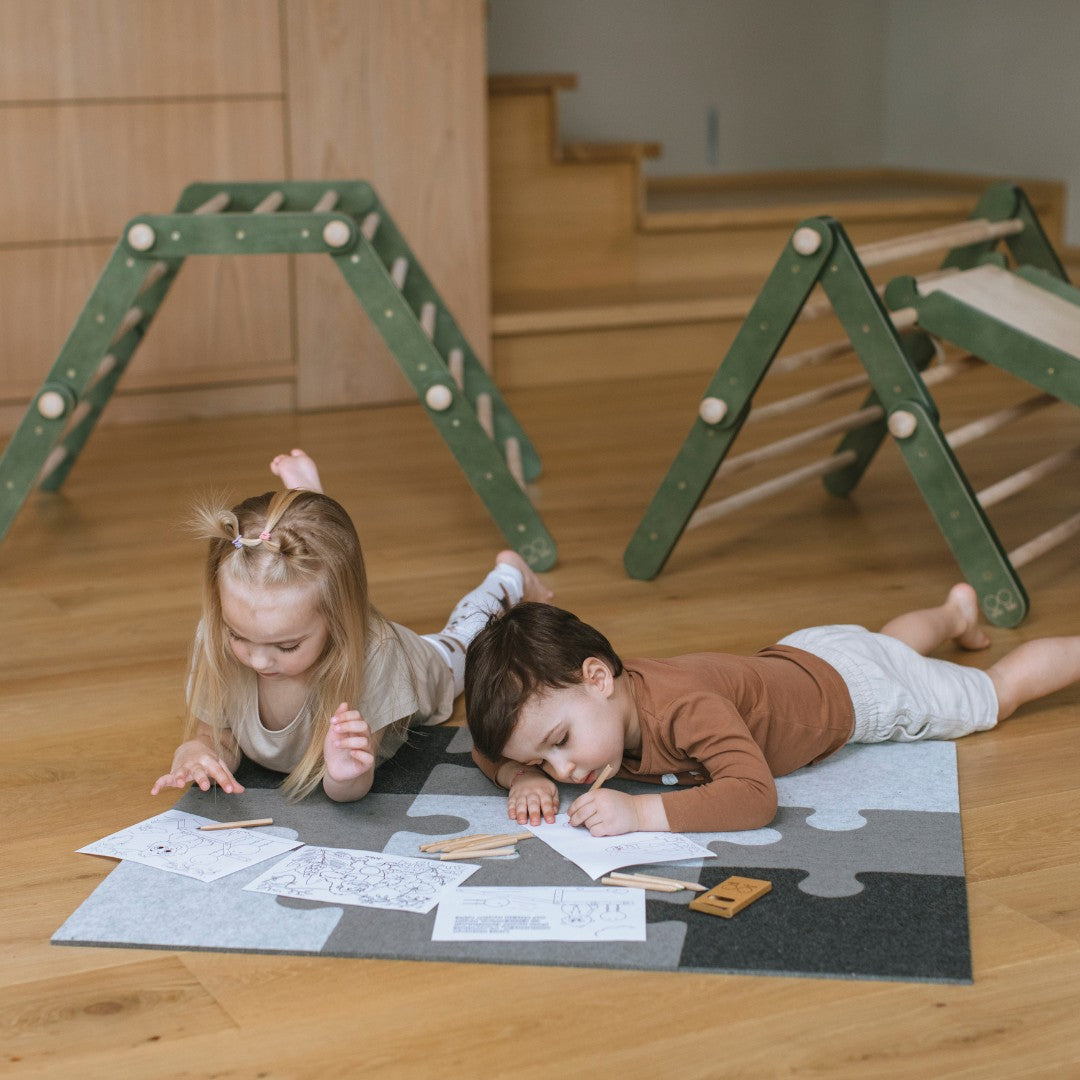 9-piece Felt Puzzle Playmat - Add-on for Climbing Toys